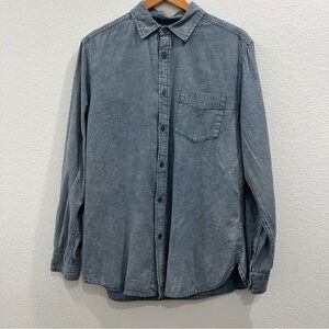 Men's Blue Linen Cotton Blend‎ Shirt Size L Mossimo